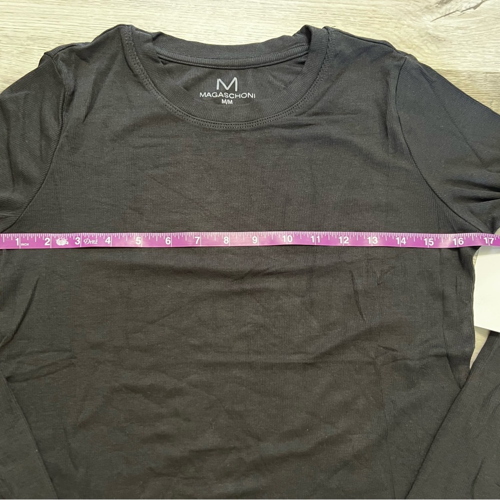 Magaschoni Micromodal Long Sleeve Black Tshirt size M - Picture 4 of 5